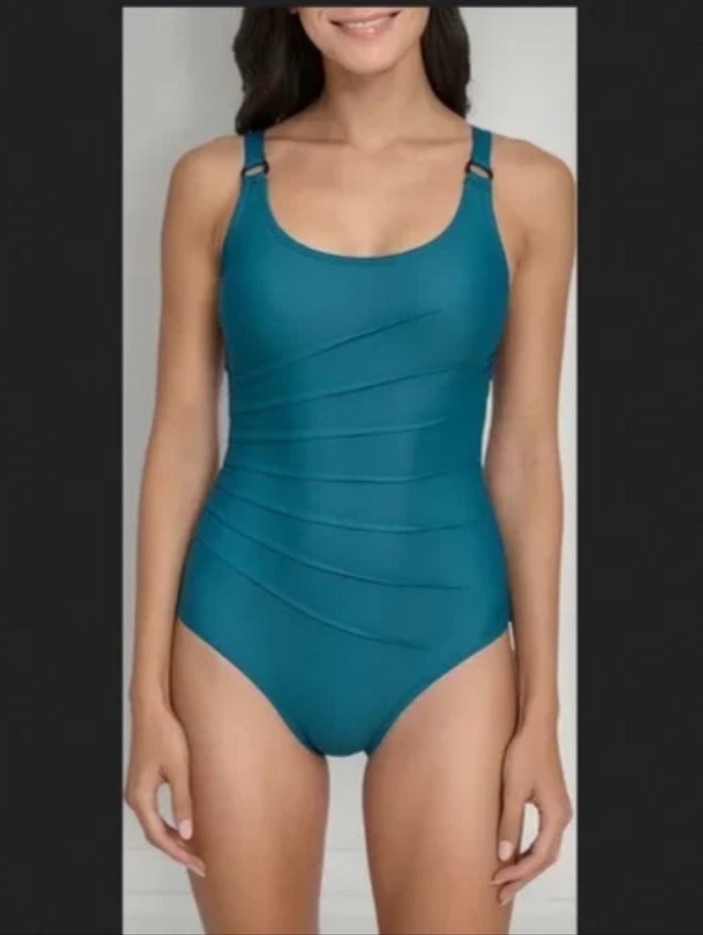 Calvin Klein Sz 10 Women’s Teal One-Piece Swimsuit with Adjustable Straps New